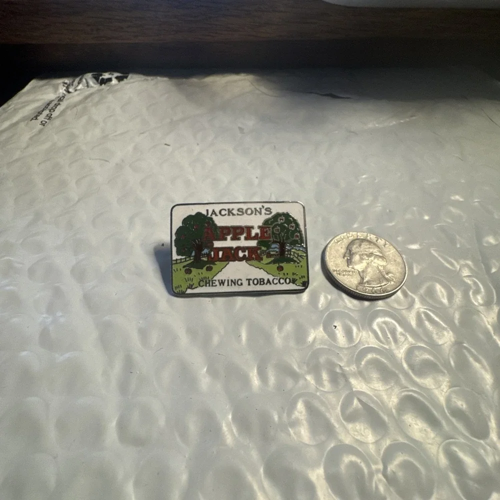 Old Vintage Apple Jack Chewing Tobacco Hat Coat Lapel PIN Charm